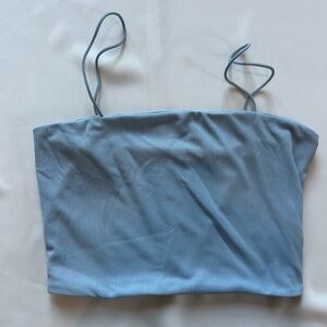 SHEIN Light Blue Ribbed Bralette